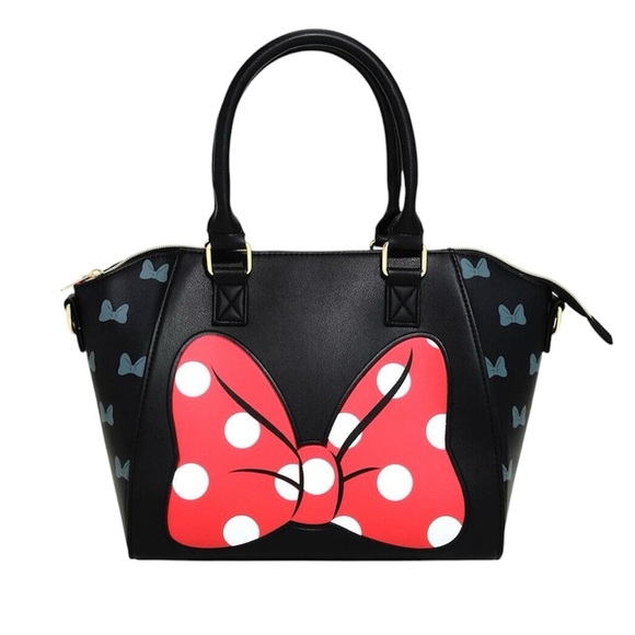 NWT Loungefly Disney Minnie Mouse Polka Dot Satchel Bag - Picture 2 of 13